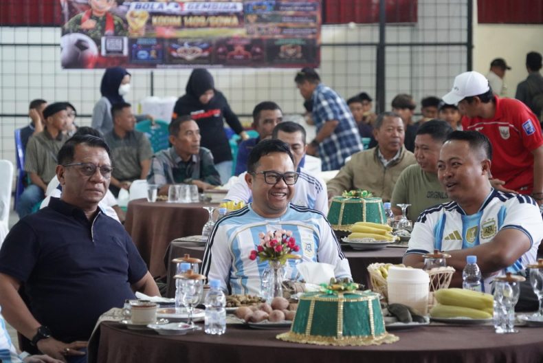 Ratusan Warga Nobar Bersama, Wabup Gowa dan Dandim Kompak Dukung Argentina